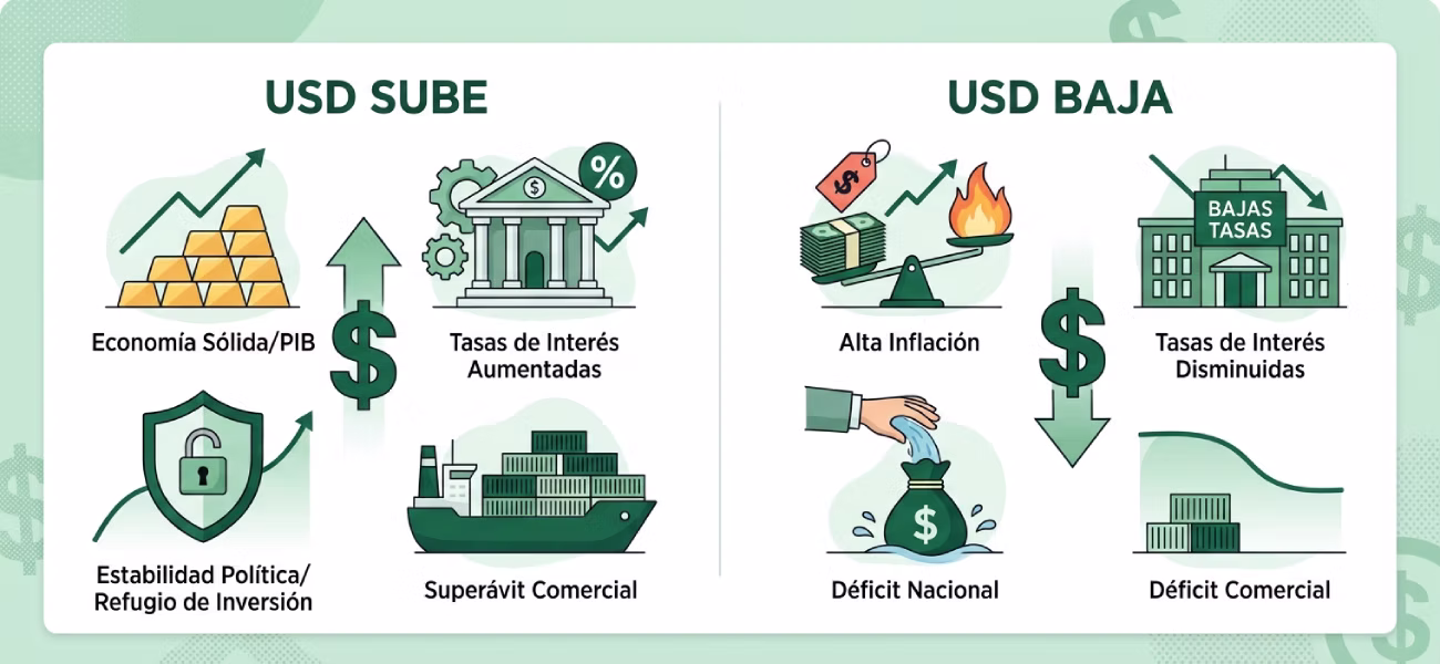 ¿Por qué sube o baja el dólar? Los factores que influyen en el tipo de cambio